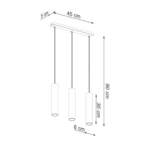 Lampa Wisząca LAGOS 3 złoty połysk Lampa Wisząca LAGOS 3 złoty połysk