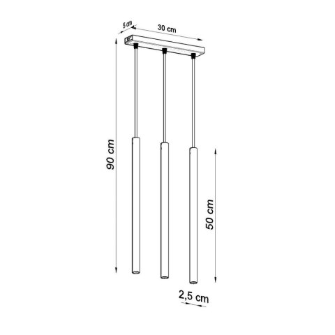 Lampa Wisząca PASTELO 3L złoty połysk Lampa Wisząca PASTELO 3L złoty połysk