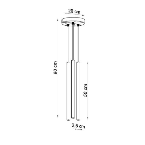 Lampa Wisząca PASTELO 3P złoty połysk Lampa Wisząca PASTELO 3P złoty połysk