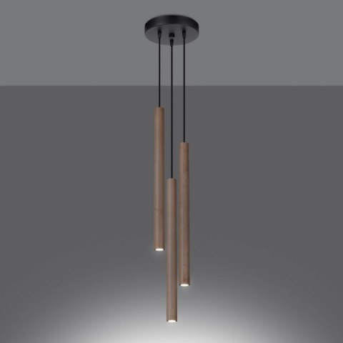 Lampa wisząca PASTELO 3P drewno Lampa wisząca PASTELO 3P drewno