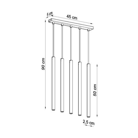 Lampa wisząca PASTELO 5L beton Lampa wisząca PASTELO 5L beton