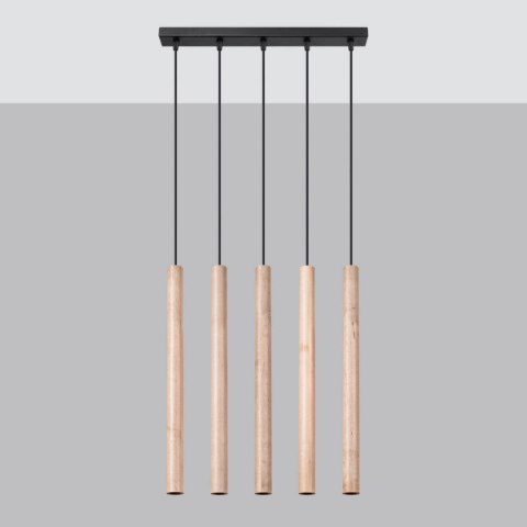 Lampa wisząca PASTELO 5L drewno Lampa wisząca PASTELO 5L drewno