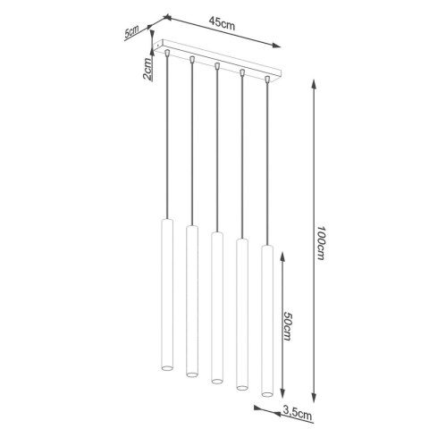 Lampa wisząca PASTELO 5L drewno Lampa wisząca PASTELO 5L drewno