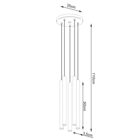 Lampa wisząca PASTELO 5P drewno Lampa wisząca PASTELO 5P drewno