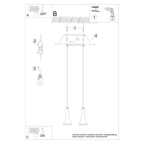 Lampa wisząca REA 2 beton Lampa wisząca REA 2 beton