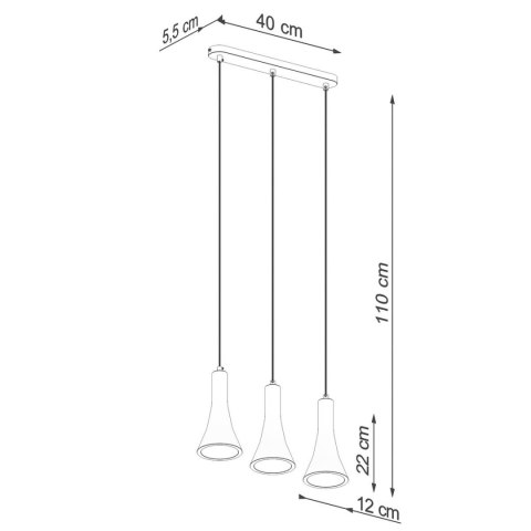 Lampa wisząca REA 3L beton Lampa wisząca REA 3L beton