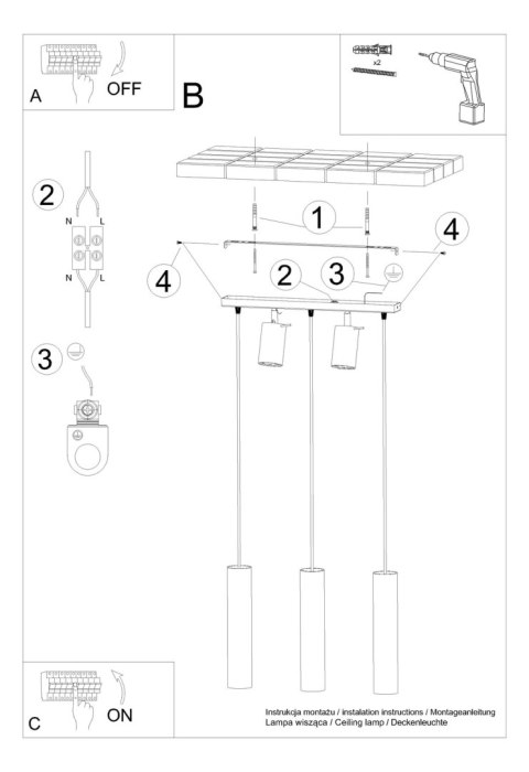 Lampa wisząca RING 3 biały Lampa wisząca RING 3 biały