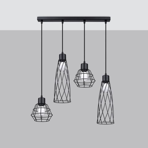 Lampa wisząca SUBA 4L czarna Lampa wisząca SUBA 4L czarna