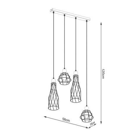 Lampa wisząca SUBA 4L czarna Lampa wisząca SUBA 4L czarna