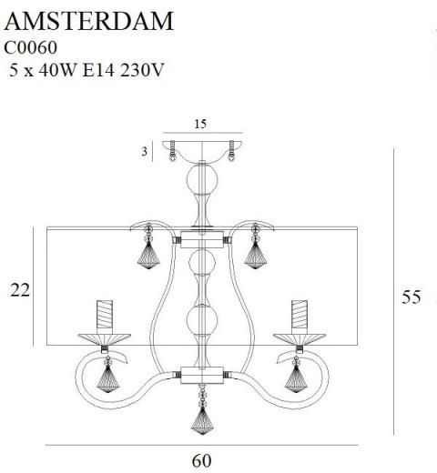 MAXLIGHT C0060 PLAFON AMSTERDAM 60 cm MAXLIGHT C0060 PLAFON AMSTERDAM 60 cm