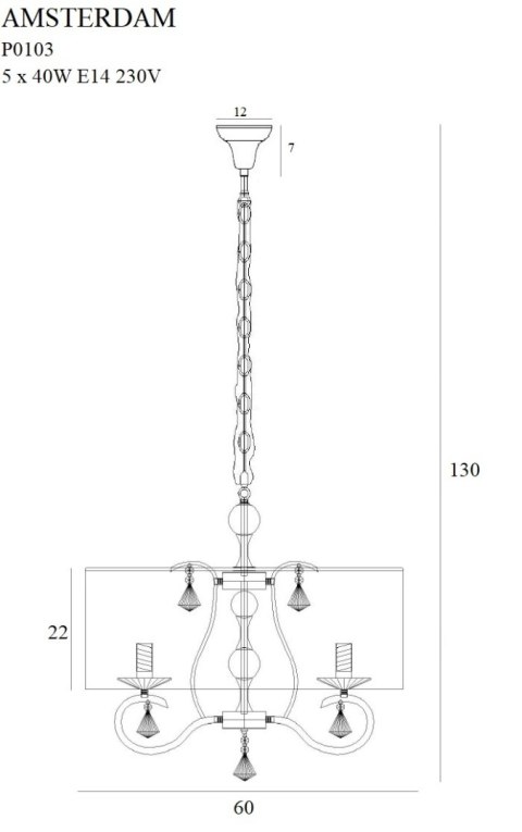 MAXLIGHT P0103 LAMPA WISZĄCA AMSTERDAM 60 cm MAXLIGHT P0103 LAMPA WISZĄCA AMSTERDAM 60 cm