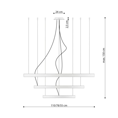 Żyrandol RIO 3 55/78/110 biały LED 4000K Żyrandol RIO 3 55/78/110 biały LED 4000K
