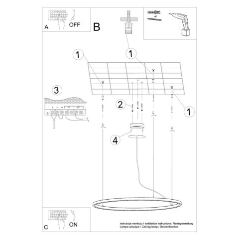 Żyrandol RISA 120 czarny LED 3000K Żyrandol RISA 120 czarny LED 3000K