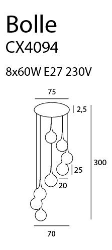 MAXLIGHT CX4094 LAMPA WISZĄCA BOLLE MAXLIGHT CX4094 LAMPA WISZĄCA BOLLE