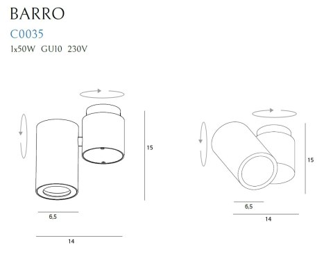 MAXLIGHT C0035 LAMPA SUFITOWA BARRO I CZARNA MAXLIGHT C0035 LAMPA SUFITOWA BARRO I CZARNA