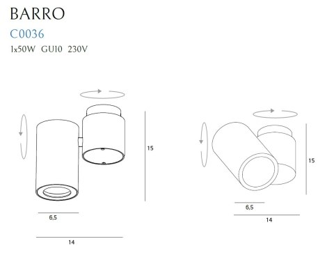 MAXLIGHT C0036 LAMPA SUFITOWA BARRO I BIAŁA MAXLIGHT C0036 LAMPA SUFITOWA BARRO I BIAŁA