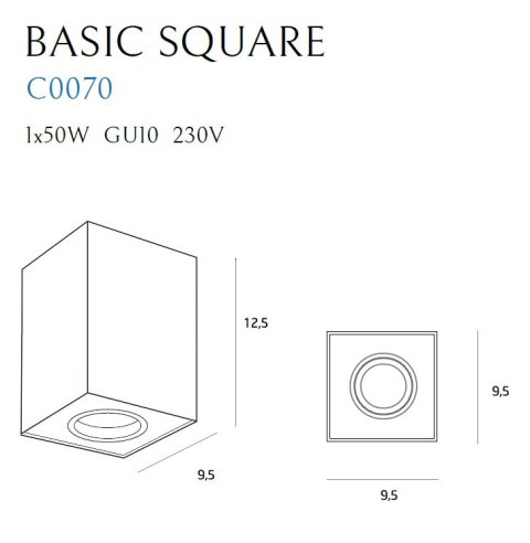 MAXLIGHT C0070 LAMPA SUFITOWA BASIC SQUARE BIAŁA MAXLIGHT C0070 LAMPA SUFITOWA BASIC SQUARE BIAŁA