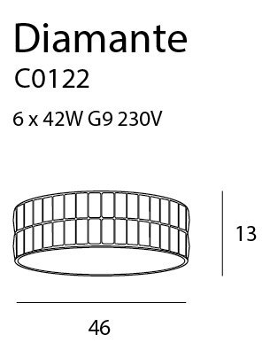 MAXLIGHT C0122 PLAFON DIAMANTE DUŻY 46 cm MAXLIGHT C0122 PLAFON DIAMANTE DUŻY 46 cm