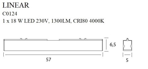 MAXLIGHT C0124 LAMPA SUFITOWA LINEAR WHITE 18W 4000K MAXLIGHT C0124 LAMPA SUFITOWA LINEAR WHITE 18W 4000K