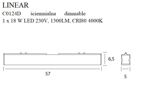 MAXLIGHT C0124D LAMPA SUFITOWA LINEAR WHITE 18W 4000K ŚCIEMNIALNA MAXLIGHT C0124D LAMPA SUFITOWA LINEAR WHITE 18W 4000K ŚCIEMNIALNA