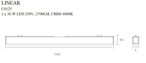 MAXLIGHT C0125 LAMPA SUFITOWA LINEAR WHITE 36W 4000K MAXLIGHT C0125 LAMPA SUFITOWA LINEAR WHITE 36W 4000K