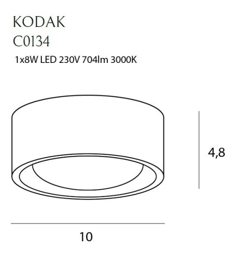 MAXLIGHT C0134 PLAFON KODAK I, 8W MAXLIGHT C0134 PLAFON KODAK I, 8W