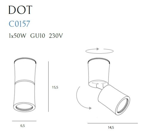 MAXLIGHT C0157 LAMPA SUFITOWA DOT CZARNA MAXLIGHT C0157 LAMPA SUFITOWA DOT CZARNA