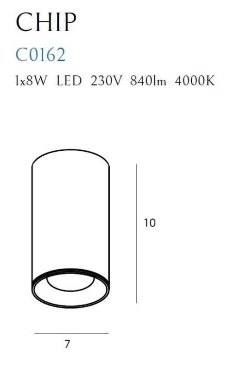 MAXLIGHT C0162 LAMPA SUFITOWA CHIP BIAŁY 4000K 8W MAXLIGHT C0162 LAMPA SUFITOWA CHIP BIAŁY 4000K 8W