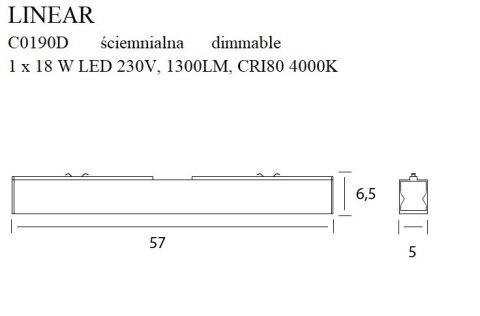 MAXLIGHT C0190D LAMPA SUFITOWA LINEAR BLACK 18W 4000K ŚCIEMNIALNA MAXLIGHT C0190D LAMPA SUFITOWA LINEAR BLACK 18W 4000K ŚCIEMNIALNA