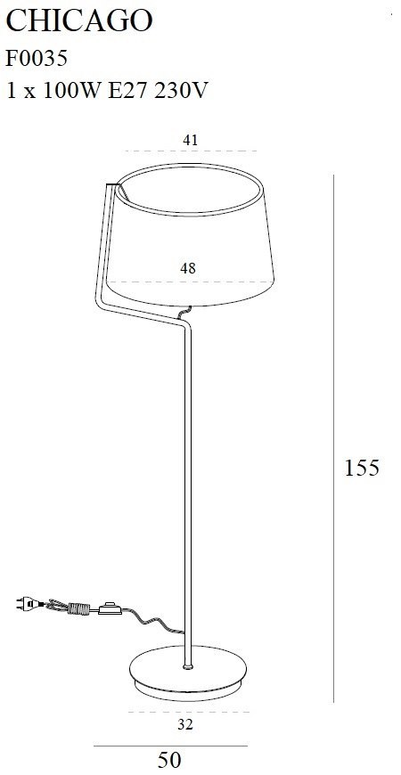 MAXLIGHT F0035 LAMPA PODŁOGOWA CHICAGO BIAŁA + BIAŁY ABAŻUR MAXLIGHT F0035 LAMPA PODŁOGOWA CHICAGO BIAŁA + BIAŁY ABAŻUR