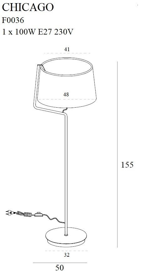 MAXLIGHT F0036 LAMPA PODŁOGOWA CHICAGO CZARNA + CZARNY ABAŻUR MAXLIGHT F0036 LAMPA PODŁOGOWA CHICAGO CZARNA + CZARNY ABAŻUR