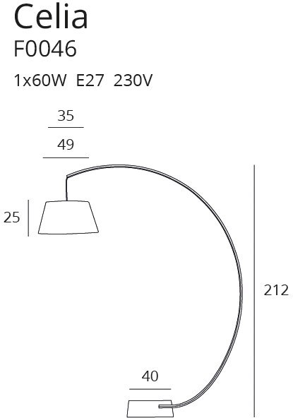 MAXLIGHT F0046 LAMPA PODŁOGOWA CELIA MAXLIGHT F0046 LAMPA PODŁOGOWA CELIA