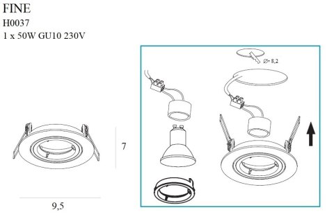MAXLIGHT H0037 OPRAWA WPUSTOWA FINE OKRĄGŁA METAL SZCZOTKOWANY MAXLIGHT H0037 OPRAWA WPUSTOWA FINE OKRĄGŁA METAL SZCZOTKOWANY
