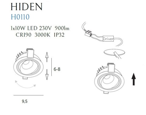 MAXLIGHT H0110 OPRAWA WPUSTOWA HIDEN CZARNA IP32 MAXLIGHT H0110 OPRAWA WPUSTOWA HIDEN CZARNA IP32