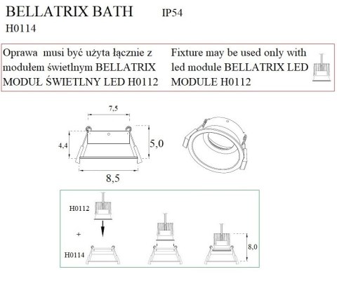 MAXLIGHT H0114 OPRAWA WPUSTOWA BELLATRIX BATH CZARNA IP54 - BEZ MODUŁU ŚWIE MAXLIGHT H0114 OPRAWA WPUSTOWA BELLATRIX BATH CZARNA IP54 - BEZ MODUŁU ŚWIE