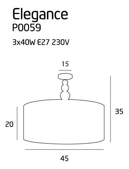 MAXLIGHT P0059 LAMPA SUFITOWA ELEGANCE 45 cm MAXLIGHT P0059 LAMPA SUFITOWA ELEGANCE 45 cm