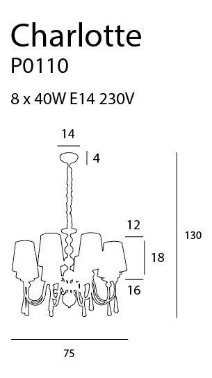 MAXLIGHT P0110 LAMPA WISZĄCA CHARLOTTE 75 cm MAXLIGHT P0110 LAMPA WISZĄCA CHARLOTTE 75 cm