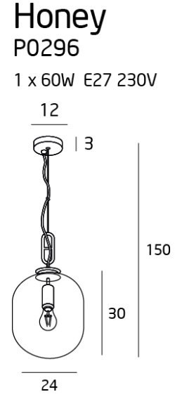 MAXLIGHT P0296 LAMPA WISZĄCA HONEY SMOKY MAXLIGHT P0296 LAMPA WISZĄCA HONEY SMOKY