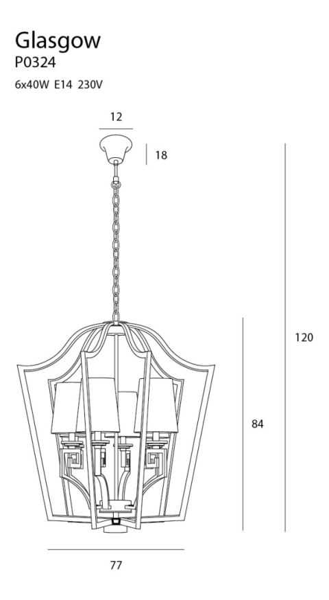 MAXLIGHT P0324 LAMPA WISZĄCA GLASGOW DUŻA MAXLIGHT P0324 LAMPA WISZĄCA GLASGOW DUŻA