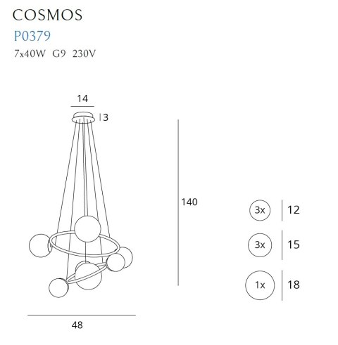 MAXLIGHT P0379 LAMPA WISZĄCA COSMOS NA LINKACH MAXLIGHT P0379 LAMPA WISZĄCA COSMOS NA LINKACH