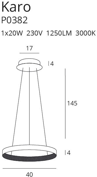 MAXLIGHT P0382 LAMPA WISZĄCA KARO 40 cm MAXLIGHT P0382 LAMPA WISZĄCA KARO 40 cm