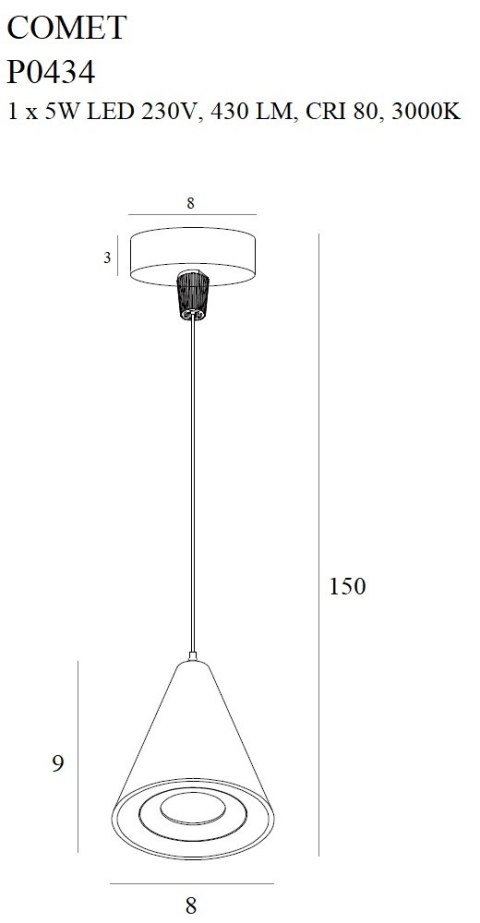MAXLIGHT P0434 LAMPA WISZĄCA COMET BELL MAXLIGHT P0434 LAMPA WISZĄCA COMET BELL
