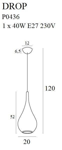 MAXLIGHT P0436 LAMPA WISZĄCA DROP ZŁOTY MATOWY MAXLIGHT P0436 LAMPA WISZĄCA DROP ZŁOTY MATOWY