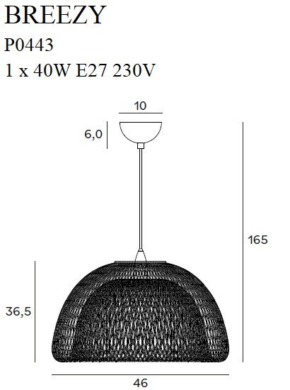 MAXLIGHT P0443 LAMPA WISZĄCA BREEZY ZŁOTY KLOSZ 46 cm MAXLIGHT P0443 LAMPA WISZĄCA BREEZY ZŁOTY KLOSZ 46 cm