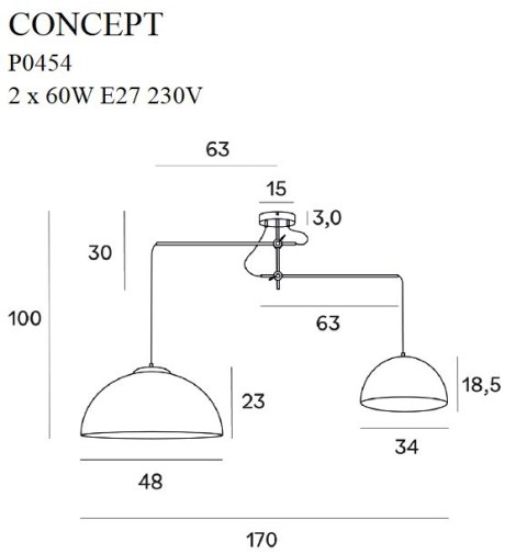 MAXLIGHT P0454 LAMPA WISZĄCA CONCEPT ZŁOTA MAXLIGHT P0454 LAMPA WISZĄCA CONCEPT ZŁOTA