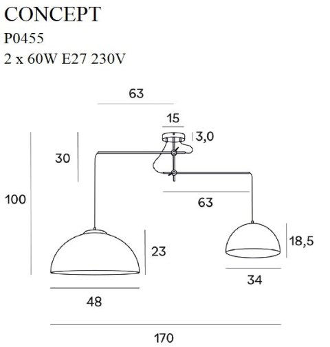 MAXLIGHT P0455 LAMPA WISZĄCA CONCEPT CZARNA MAXLIGHT P0455 LAMPA WISZĄCA CONCEPT CZARNA