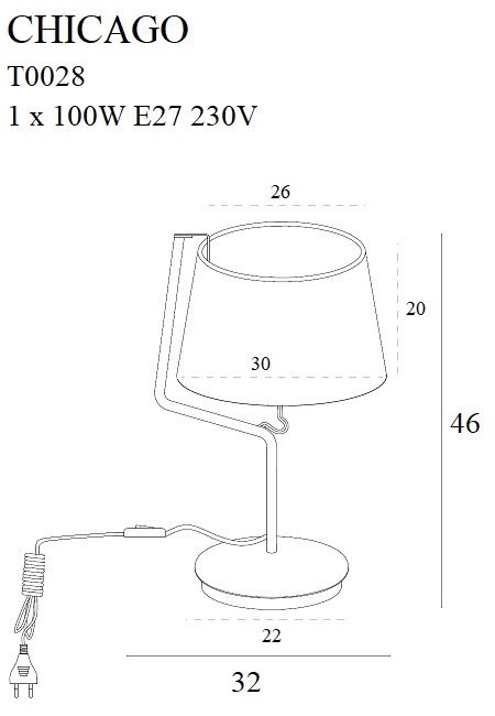 MAXLIGHT T0028 LAMPA STOŁOWA CHICAGO BIAŁA + BIAŁY ABAŻUR MAXLIGHT T0028 LAMPA STOŁOWA CHICAGO BIAŁA + BIAŁY ABAŻUR