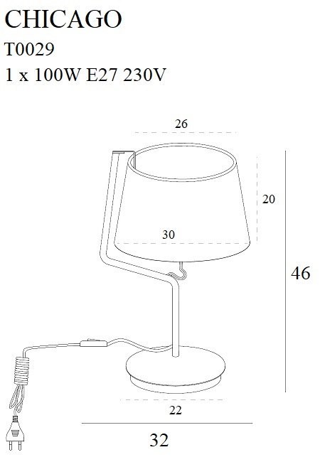 MAXLIGHT T0029 LAMPA STOŁOWA CHICAGO CZARNA + CZARNY ABAŻUR MAXLIGHT T0029 LAMPA STOŁOWA CHICAGO CZARNA + CZARNY ABAŻUR