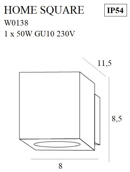 MAXLIGHT W0138 HOME SQUARE NEW BIAŁA IP54 MAXLIGHT W0138 HOME SQUARE NEW BIAŁA IP54