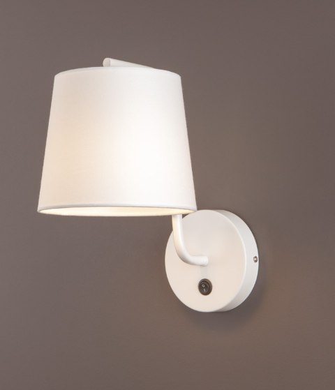 MAXLIGHT W0193 KINKIET CHICAGO BIAŁY + BIAŁY ABAŻUR MAXLIGHT W0193 KINKIET CHICAGO BIAŁY + BIAŁY ABAŻUR